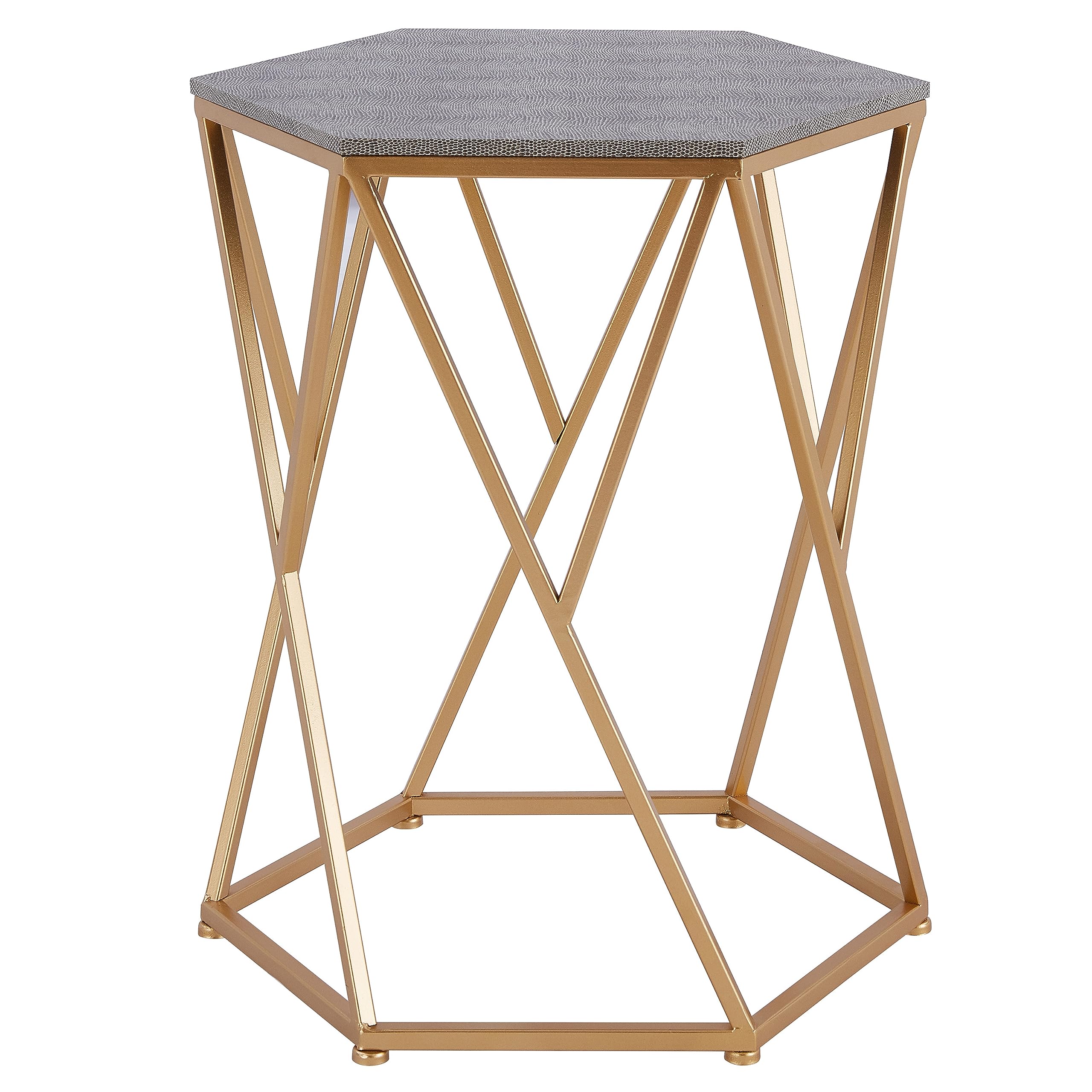 npd furniture and more Cressa Faux Shagreen Side/End Table, Gray